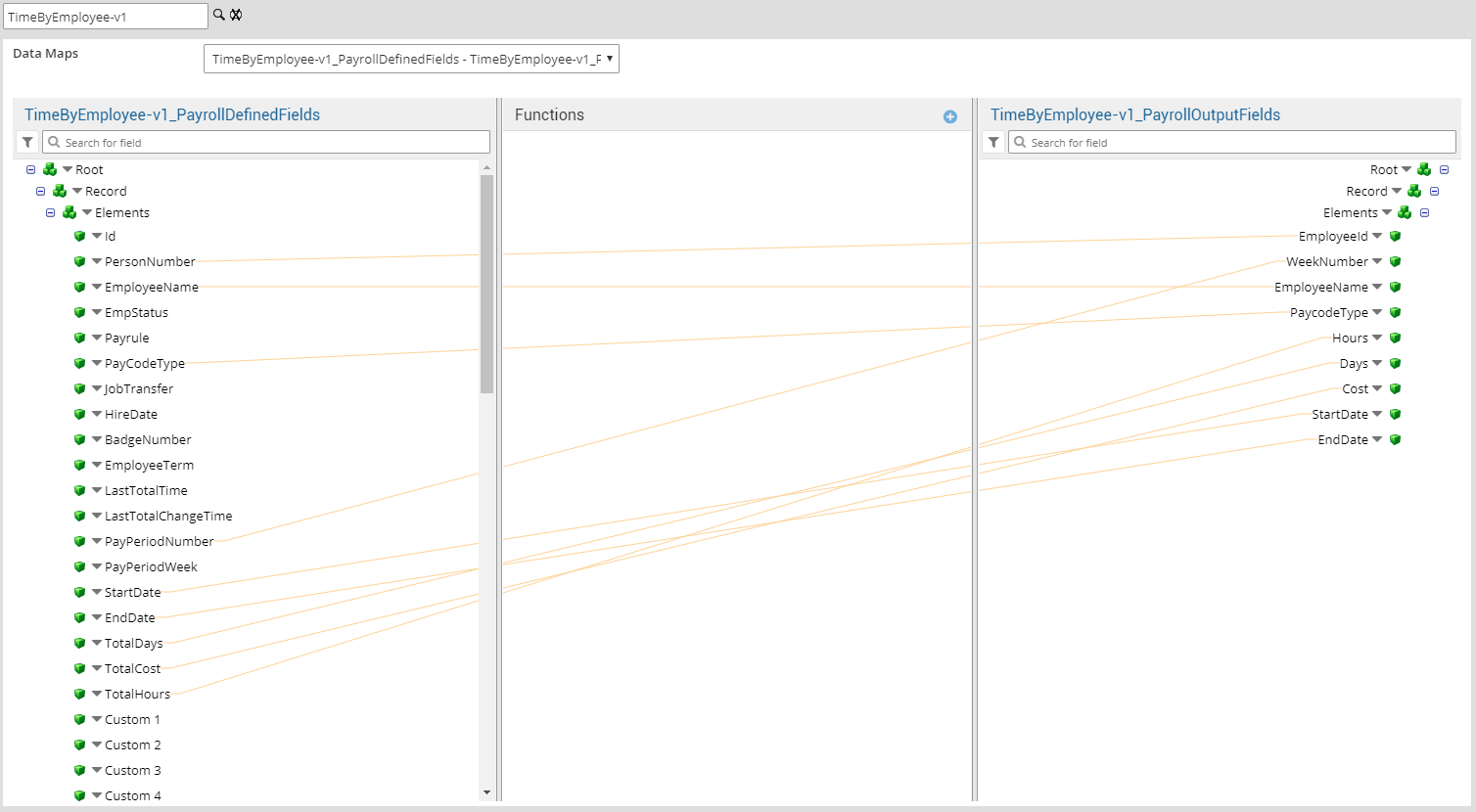 Map Export Payroll - Payroll Output Fields